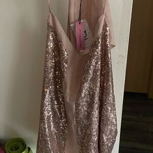Andree Rose Gold Sequin Dress
